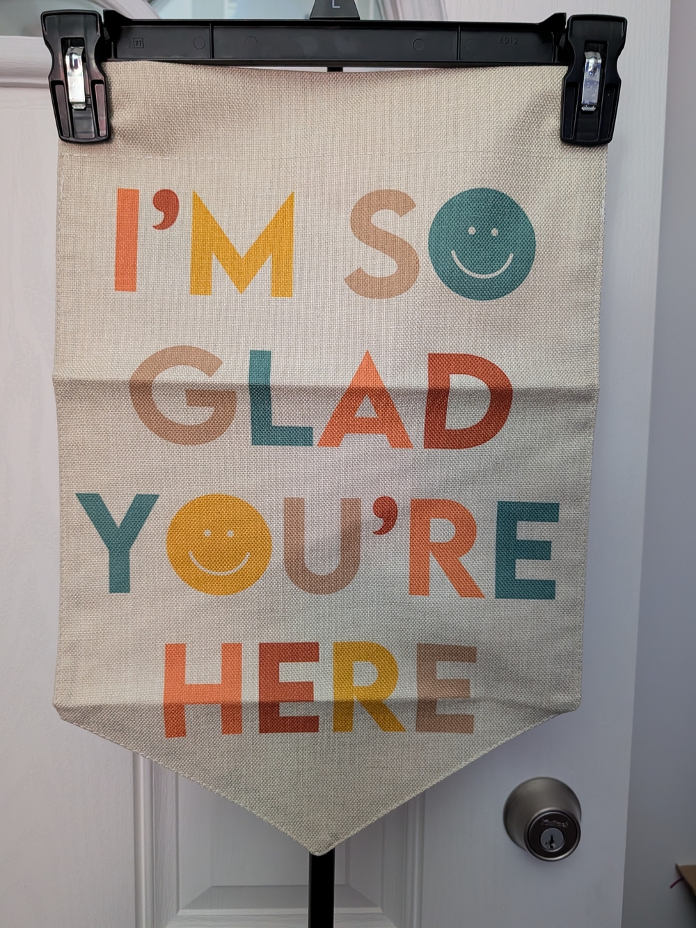 I'm So Glad You're Here Colorful Typography Wall Banner